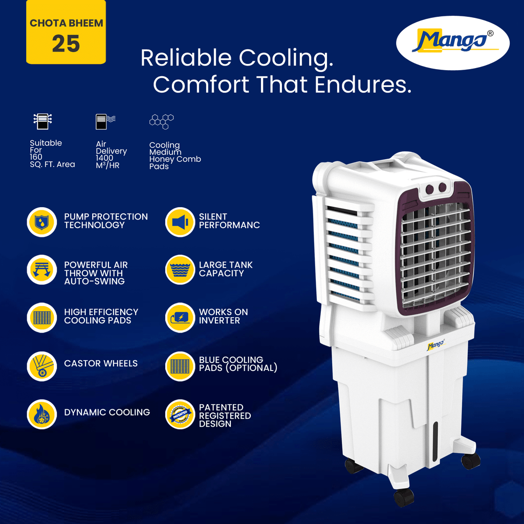 Chotukool Chota Bheem 25 Larger Kids Tower Air Cooler - 12L | Mango Appliances