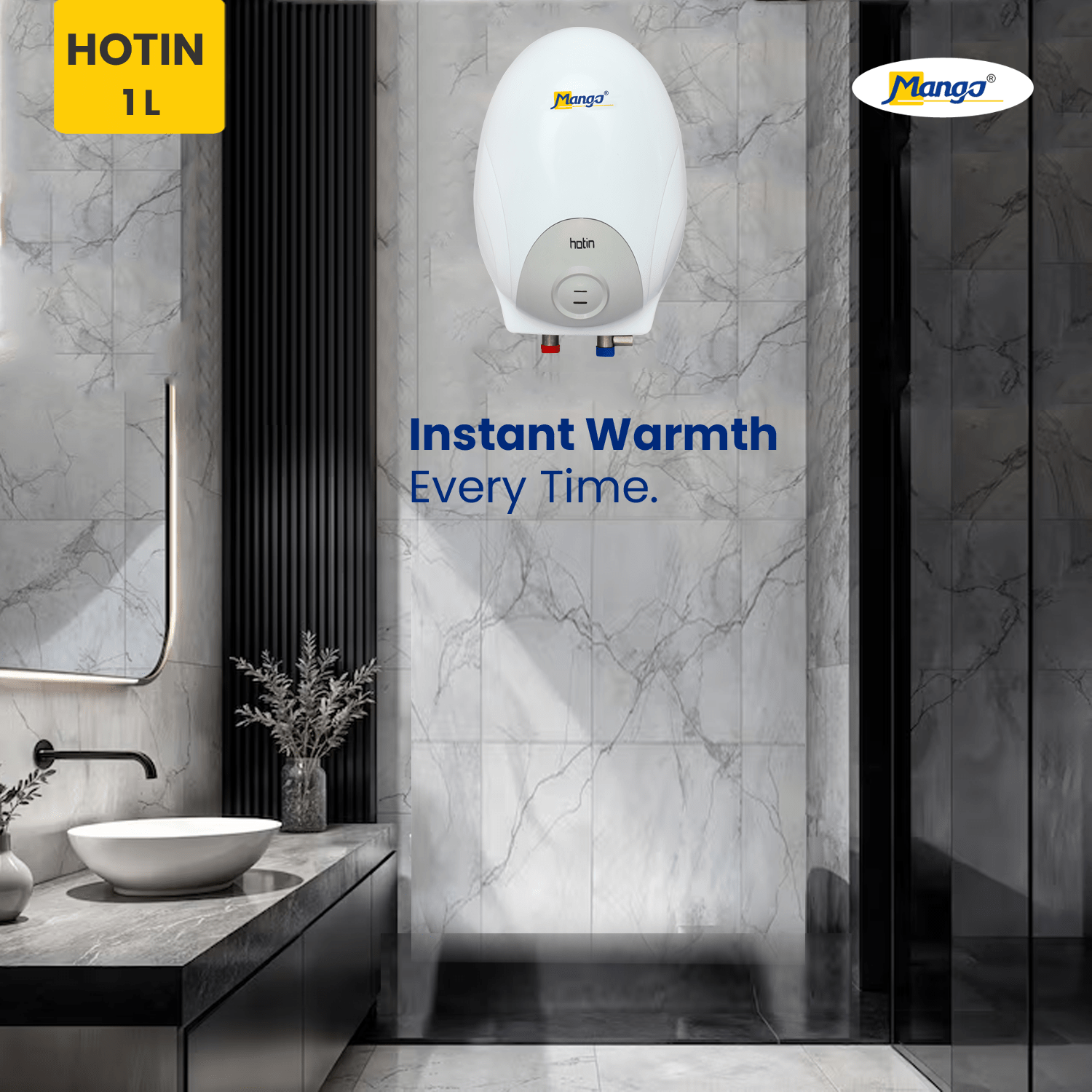 HOTIN 1L - Instant Water Heater (Italy Inspired Design) - Mango appliances